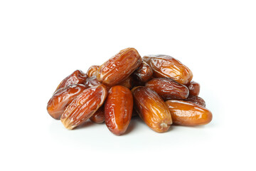 Tasty dried dates isolated on white background