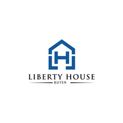 Creative modern minimalist H house sign logo design template 