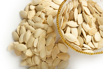 Fresh and roasted pumpkin seeds