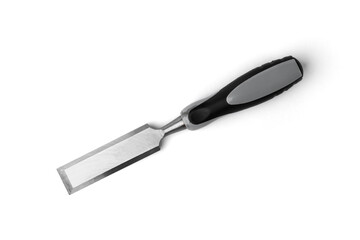 Wood chisels isolated on white background.