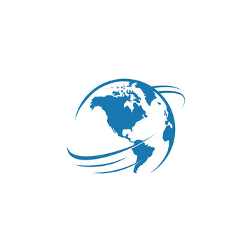 Creative modern globe world logo template vector illustration