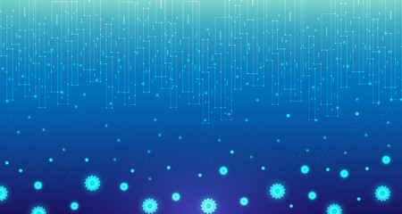 Technology line With cogwheel On a blue background, abstract style. EP.1.