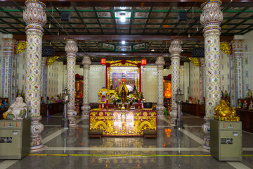 Interior view of Chue Chang temple. It is Buddhist temple in Hat Yai, Songkhla, Thailand