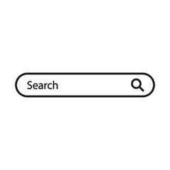 Search bar field. Vector interface element with search button