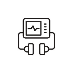 Defibrillator icon in vector. Logotype