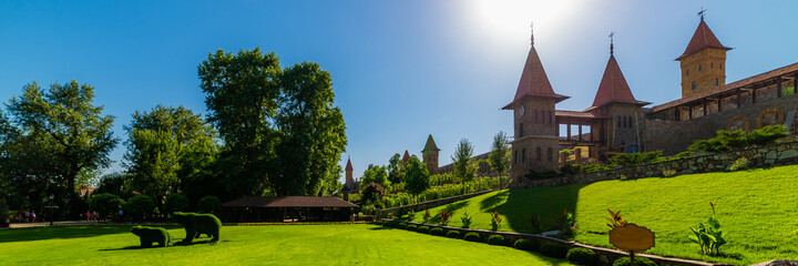 Garden design and decoration like a fortress or castle