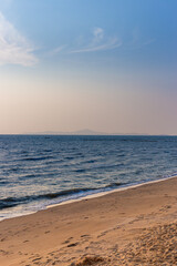 Blue sea in the beautiful sunset time