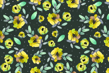 Pretty seamless pattern in small rose flower