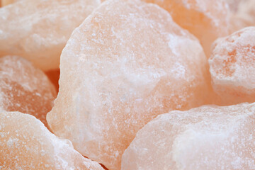 Himalayan rose salt for bath and sauna  aroma spa healthy habits cut pieces macro