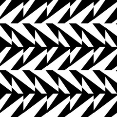 Twisted Shapes Pattern. Black And White Color. Broken Squares Pattern.