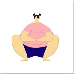 A very fat woman doing morning exercises. Fitness and Pilates for fat people. Get your body ready for summer. Isolated woman on a white background