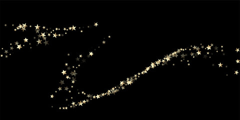 Gold, Silver Rich Flying Stars Confetti.