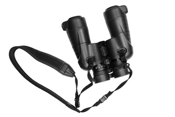 Black binoculars isolated