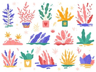 Minimal plants. Vector set