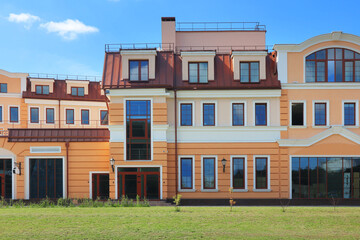 New three-story buildings in Minsk. Belarus. July 26, 2018.