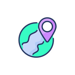 River Location icon in vector. Logotype