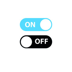 On and Off Toggle Switch Buttons, with Modern Devices User Interface, vector icon Illustration