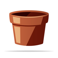 Clay plant pot vector isolated illustration