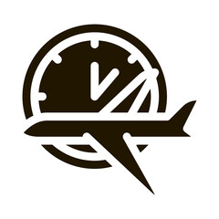 Plane Fly Time Or Lateness Icon Vector