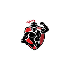 Illustration character spartan gladiator soldier mascot sign logo design