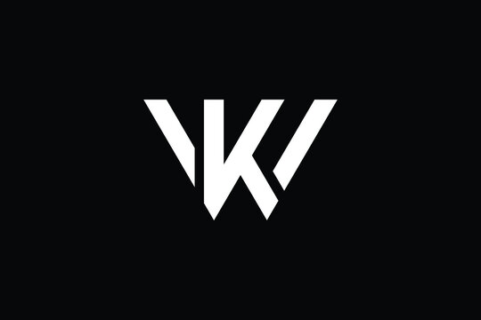 WK logo letter design on luxury background. KW logo monogram initials letter concept. WK icon logo design. KW elegant and Professional letter icon design on black background. W K KW WK