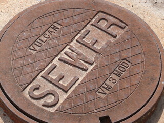 old rusty manhole