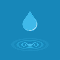 blue background water drop illustration, vector illustration 