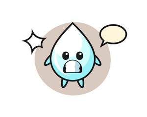 milk drop character cartoon with shocked gesture