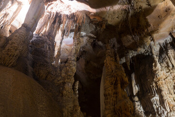 Natural rock formations in Grotte des Demoiselles, Ganges, France