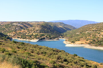 Fototapeta na wymiar Kouris reservoir, 15 km from Limassol, Cyprus