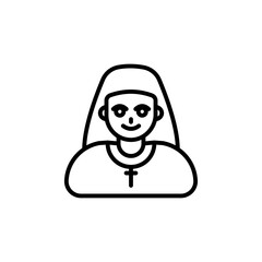 Nun icon in vector. Logotype
