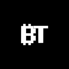 Initial linked letter BT logo design isolated on dark background