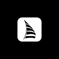 Boat logo isolated on dark background