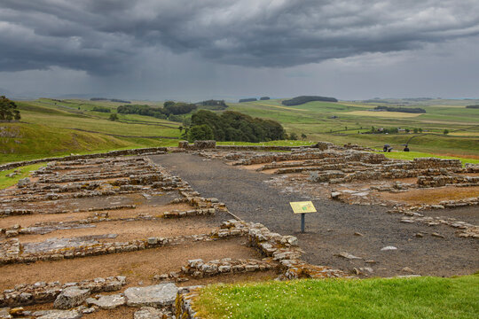 Remains of Roman baracks near Hadrian's wall