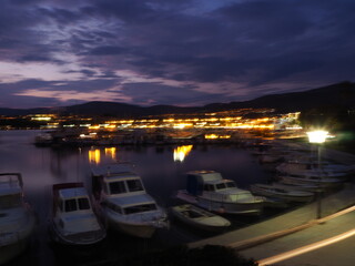 Fototapeta na wymiar Yacht Marina, seascape at sunset 