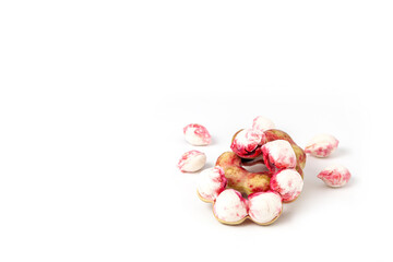 close up manila tamarind fruit isolated on white background.