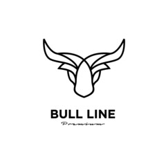 Obraz premium Bull line abstract logo icon design