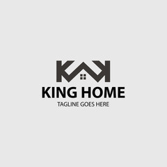 King home logo design template. Vector illustration 