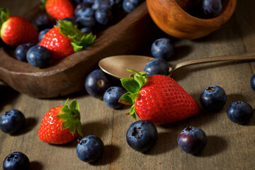 Strawberries and blueberries