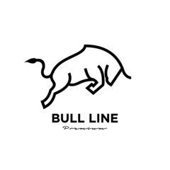 Bull line abstract logo icon design