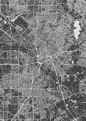 Fototapeta na wymiar City map Dallas, monochrome detailed plan, vector illustration