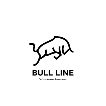 Bull line abstract logo icon design