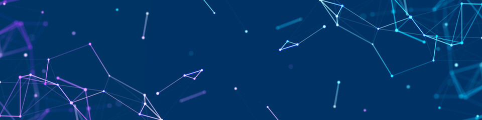 Polygonal background with dots and lines. Network connection structure. Science and technology. 3d