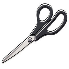 Stationery products. Silhouette of scissors. Vector illustration.