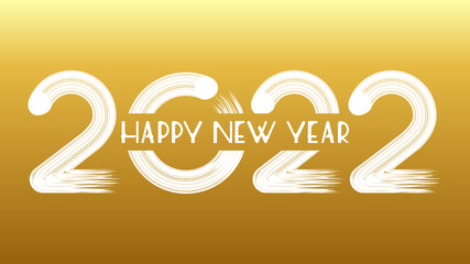 Festive Happy New Year 2022 greetings made by brush © Andrii