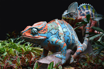 The chameleon is a beautiful stucco. © Diamon jewelry