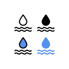 Water Drop River Icon, Logo, and illustration