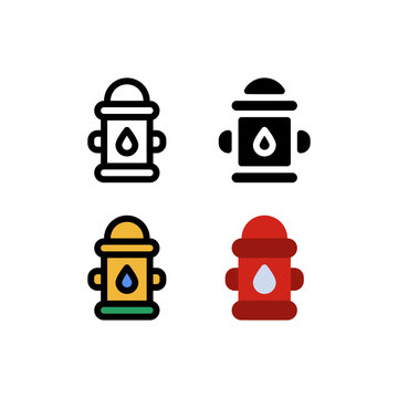 Water Hydrant Fire Fighter Icon, Logo, and illustration