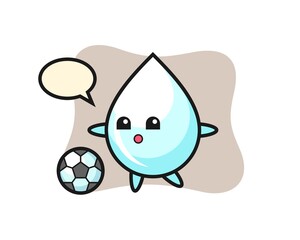 Illustration of milk drop cartoon is playing soccer