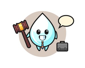 Illustration of milk drop mascot as a lawyer
